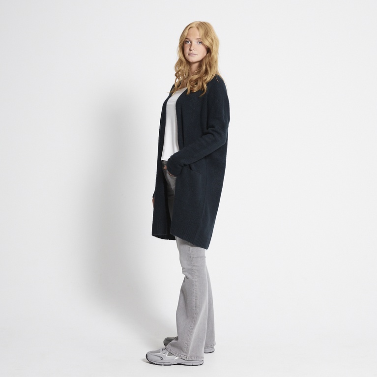 Basic knit long cardigan "Carrie" Dark Blue